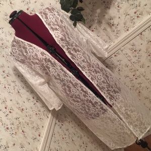 Knee length Lace Cardigan